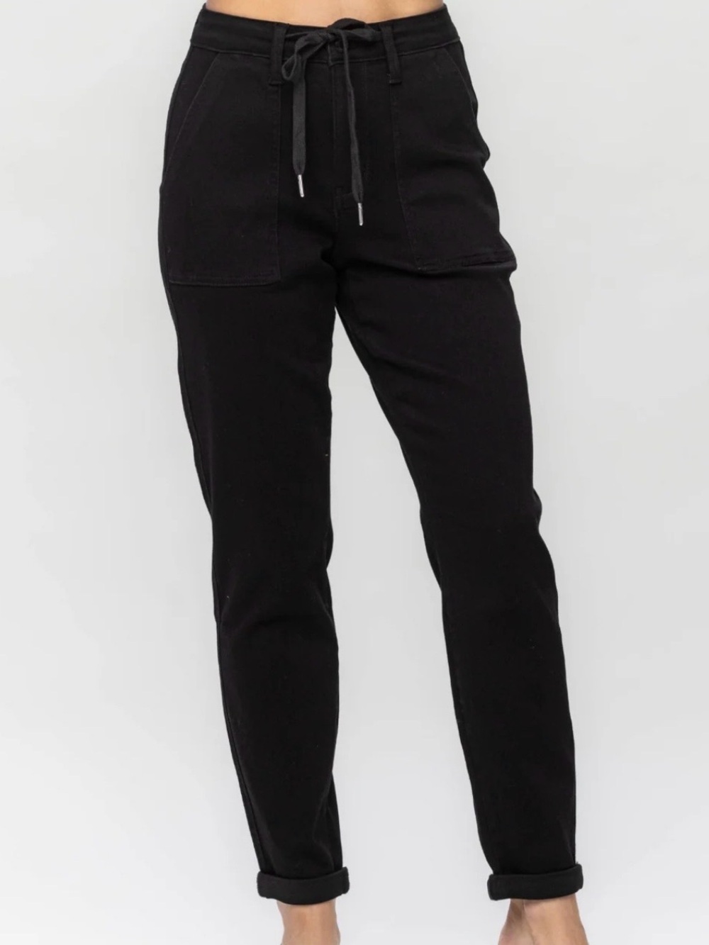 Judy Blue Black Drawstring Slim Joggers